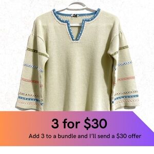 Vintage A-line sweater with embroidery